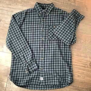 Boston Traders Men's Black and Gray Flannel Plaid Shirt, L